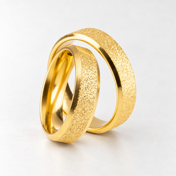 Par de alianças diamantadas
