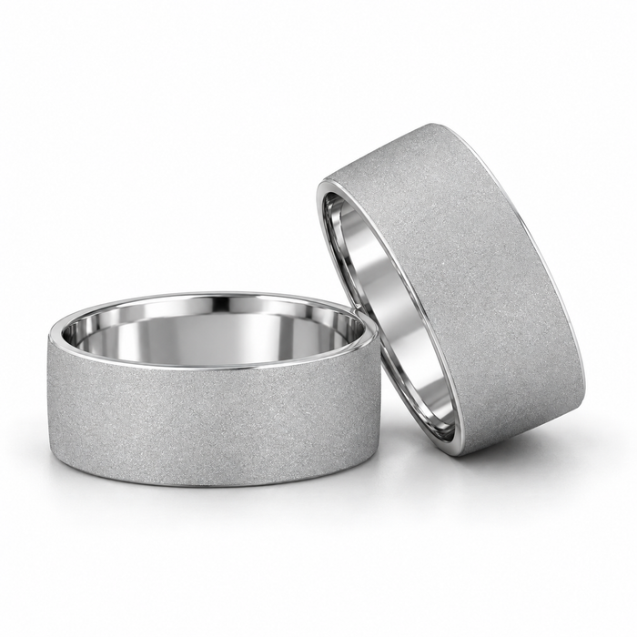 Alianças Namoro Prata 925 - 10mm Reta Diamantada