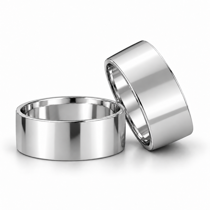 Alianças Namoro Prata 925 - 10mm Reta Polida