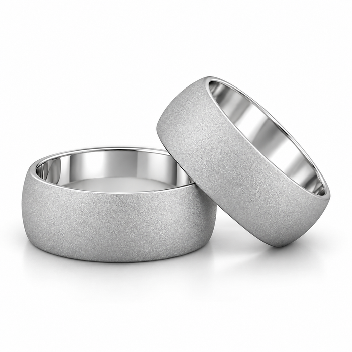 Alianças Namoro Prata 925 - 10mm Meia Cana Diamantada