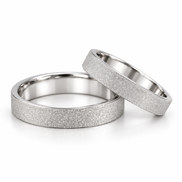 Alianças de Namoro em Prata 925  - 3mm Reta Diamantada