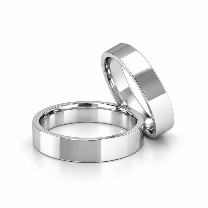 Alianças Namoro Prata 925 - 4mm Reta Polida
