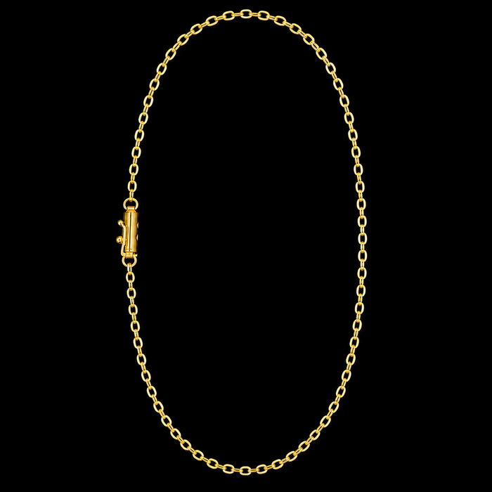 Corrente Cadeado 2mm - Banhado a Ouro 18K