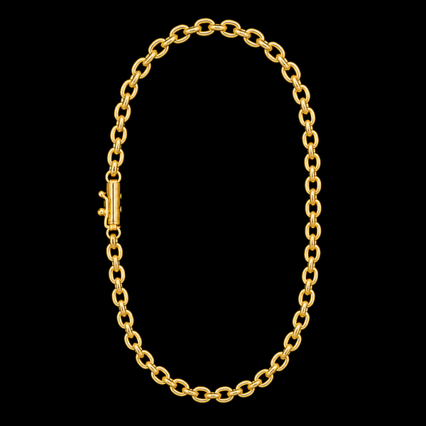 Corrente Cadeado 5mm - Banhado a Ouro 18K