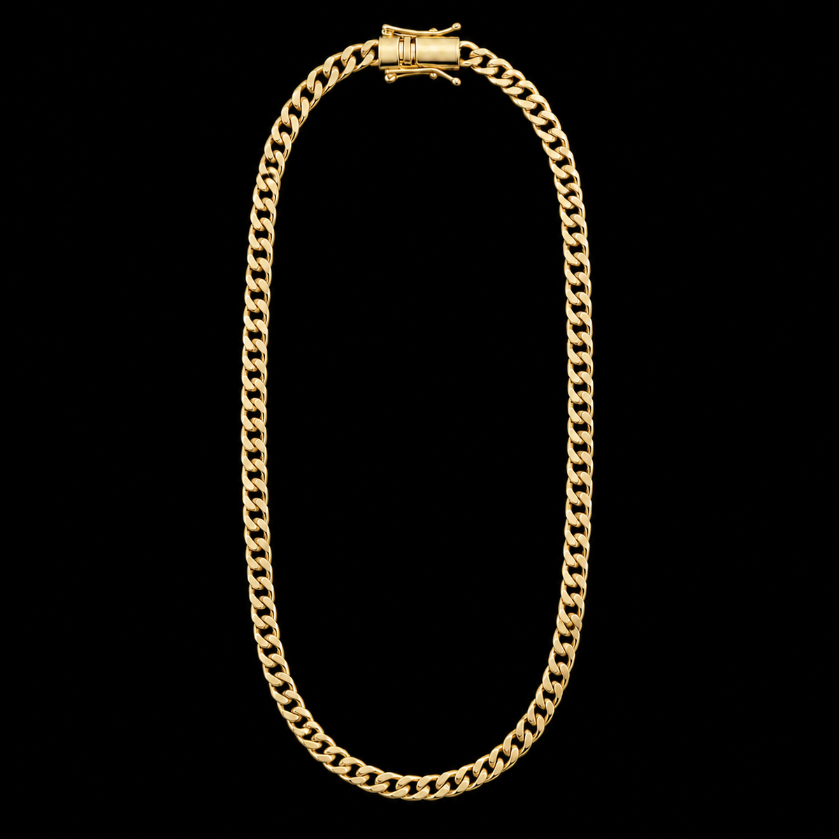 Corrente Cubana 4mm - Banhada a Ouro 18K