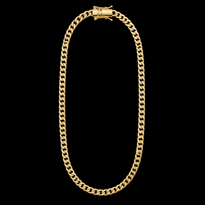 Corrente Cubana 4mm - Banhada a Ouro 18K