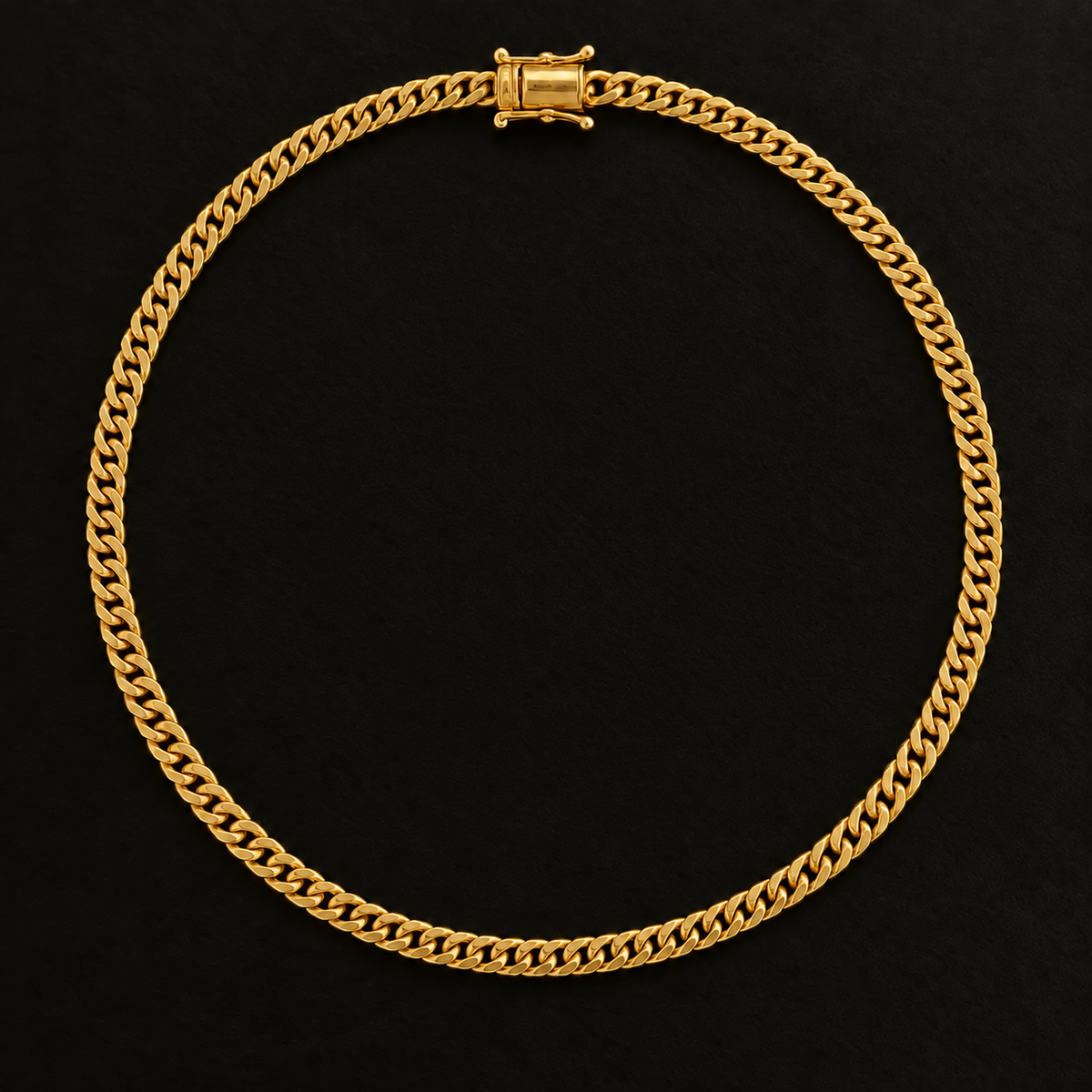 Corrente Lacraia 3mm - Banhada a Ouro 18K