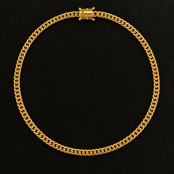 Corrente Lacraia 3mm - Banhada a Ouro 18K