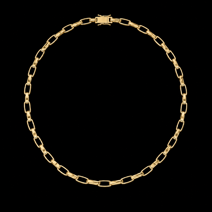 Corrente Tijolinho 7mm - Banhado a Ouro 18K