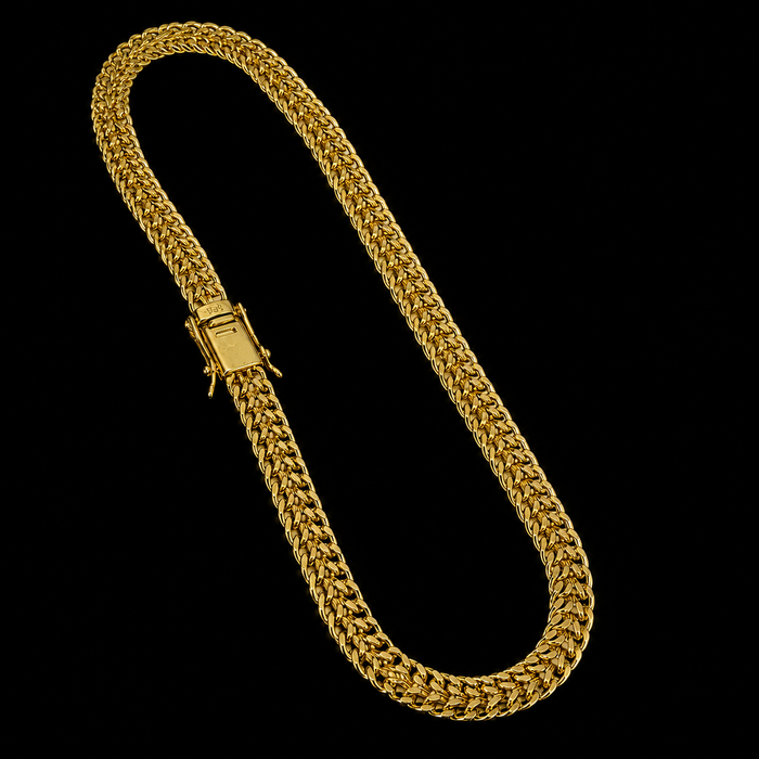 Corrente Grumet Duplo 8mm - Banhado a Ouro 18K