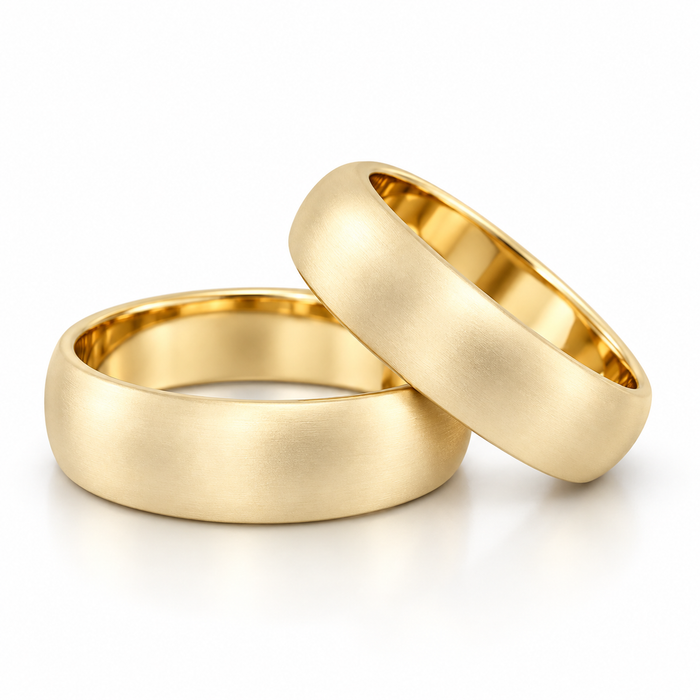 Alianças Casamento Ouro 18K - 4m Meia Cana  Fosca
