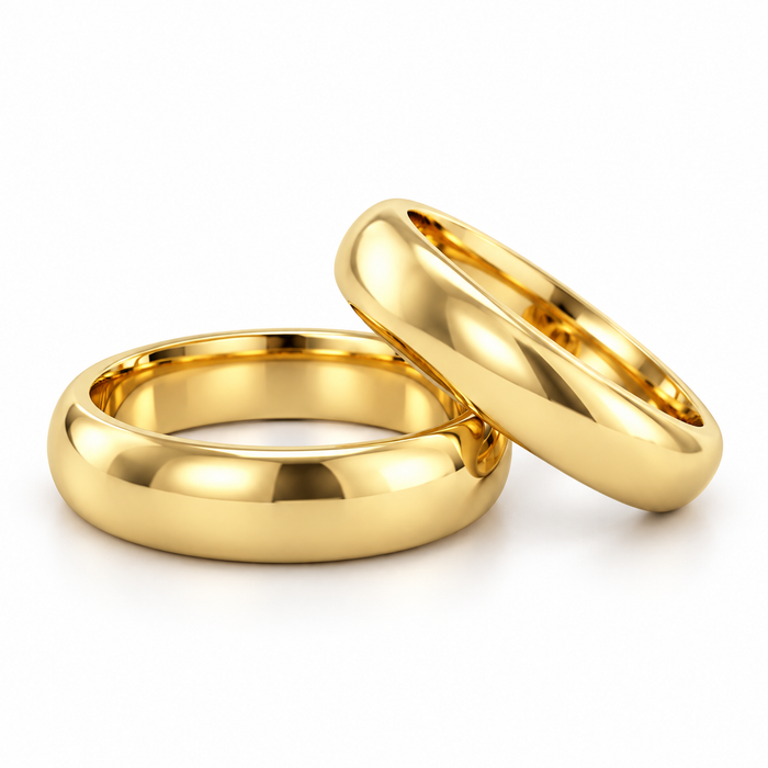 Alianças Casamento Ouro 18K - 3mm Meia Cana Polida