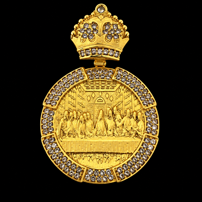 Medalha Santa Ceia - Banhado a Ouro 18K