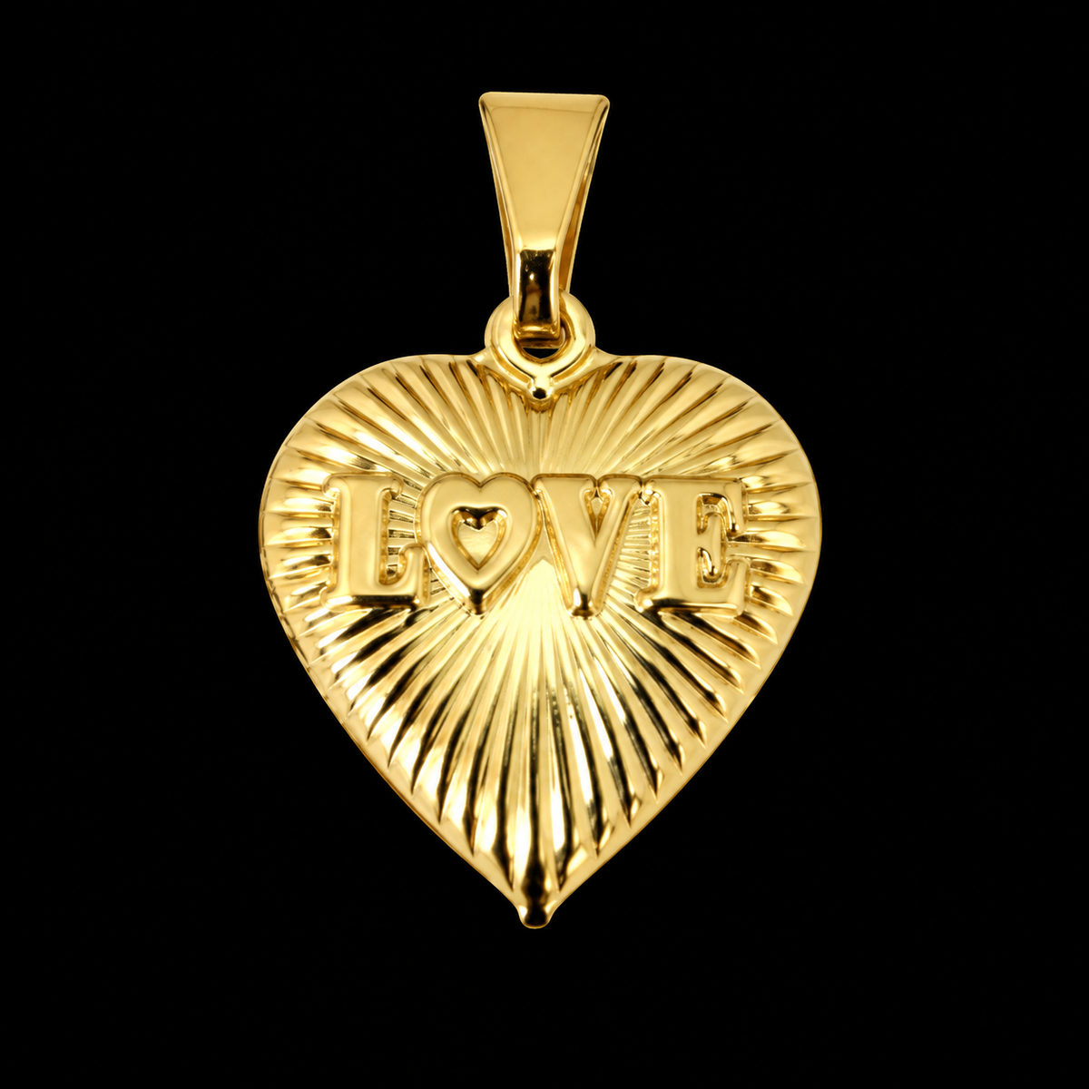 Pingente Coração LOVE - Banhado a Ouro 18K