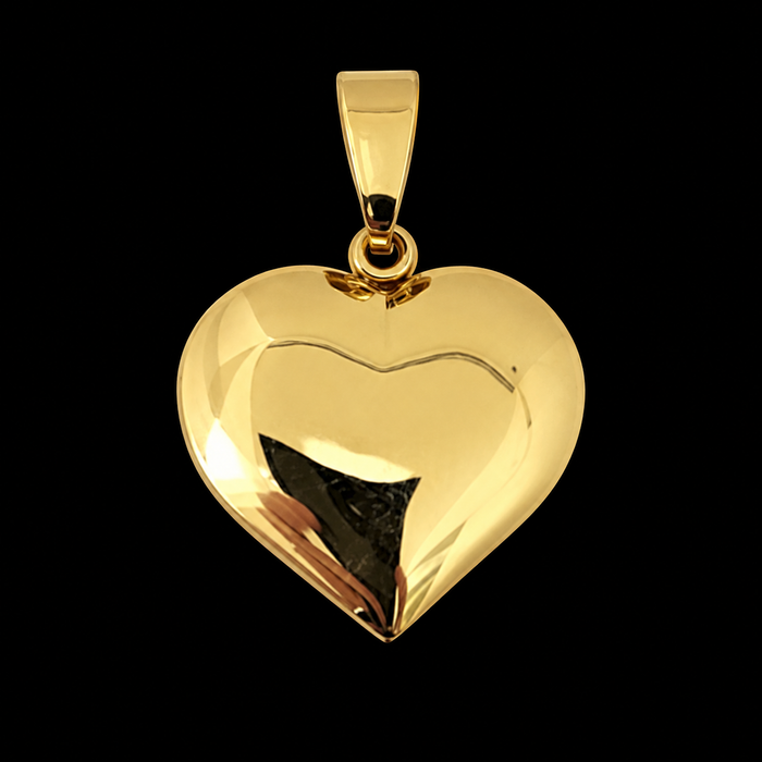 Pingente Coração Liso Clássico - Banhado a Ouro 18K