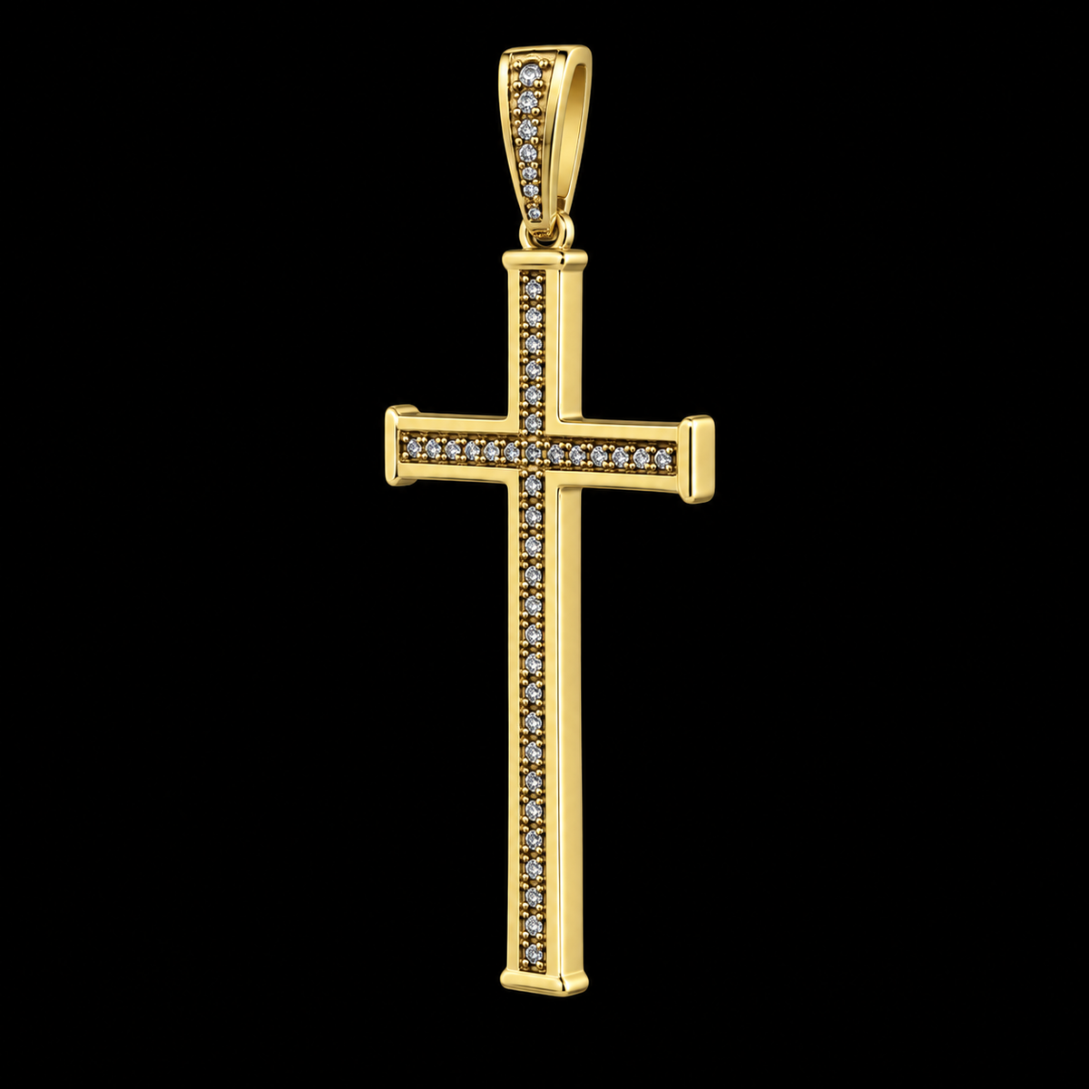 Pingente Cruz Divina - Banhado a Ouro 18K