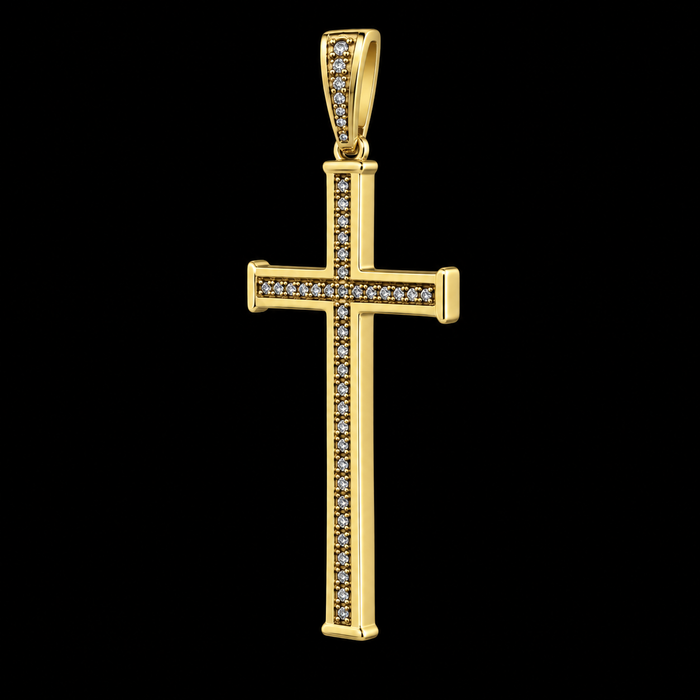 Pingente Cruz Divina - Banhado a Ouro 18K