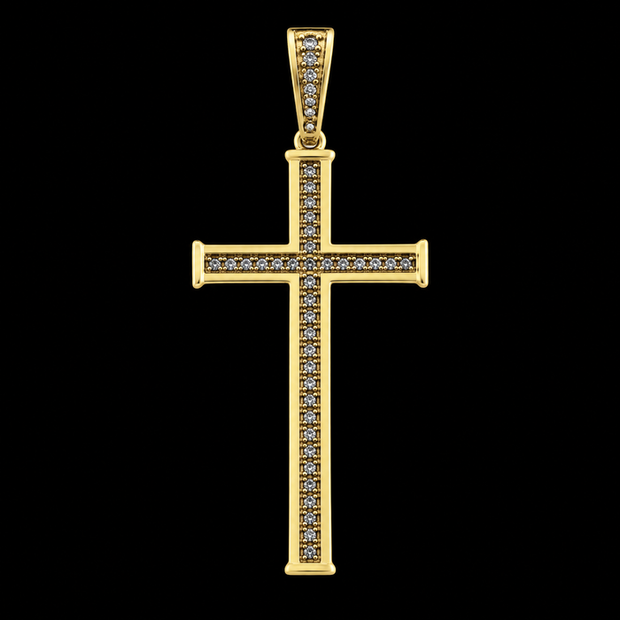 Pingente Cruz Divina - Banhado a Ouro 18K