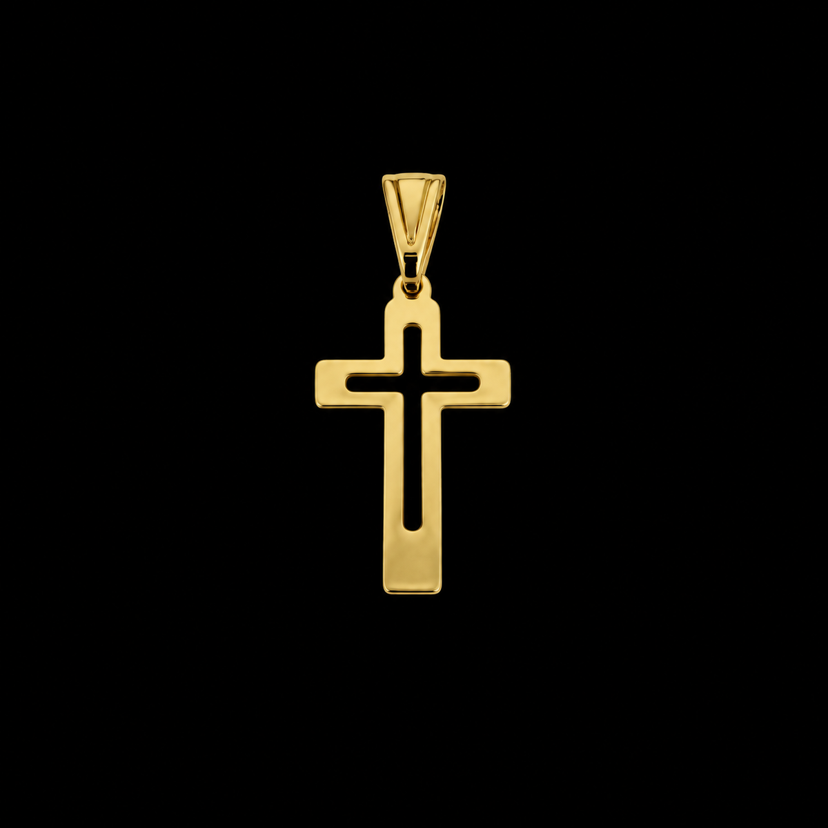 Pingente Cruz Vazada - Banhado a Ouro 18K