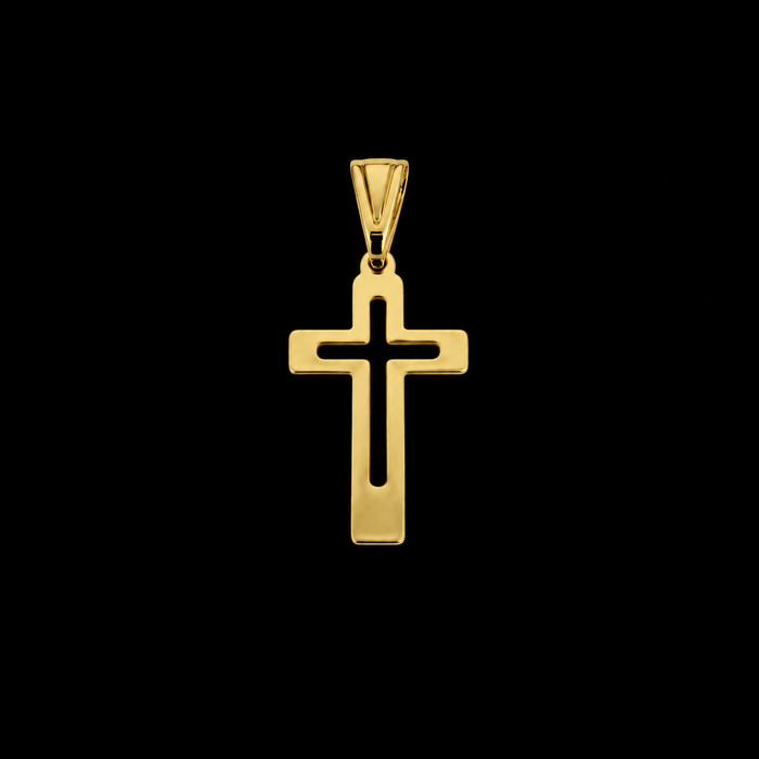 Pingente Cruz Vazada - Banhado a Ouro 18K
