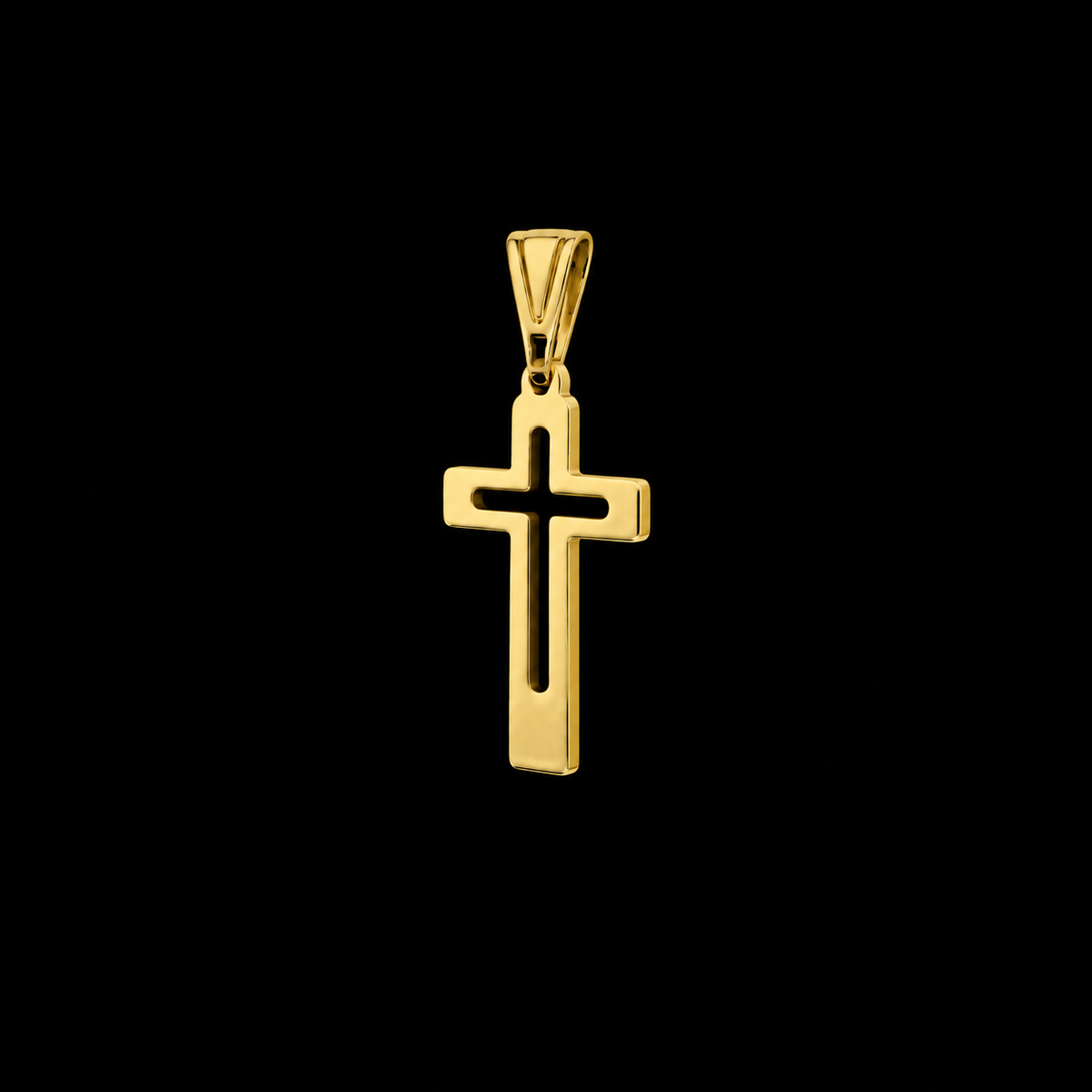 Pingente Cruz Vazada - Banhado a Ouro 18K