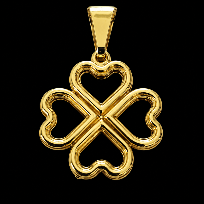 Pingente Trevo da Sorte Vazado - Banhado a Ouro 18K