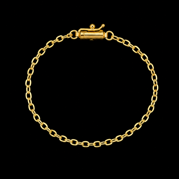 Pulseira Cadeado 2mm - Banhado a Ouro 18K