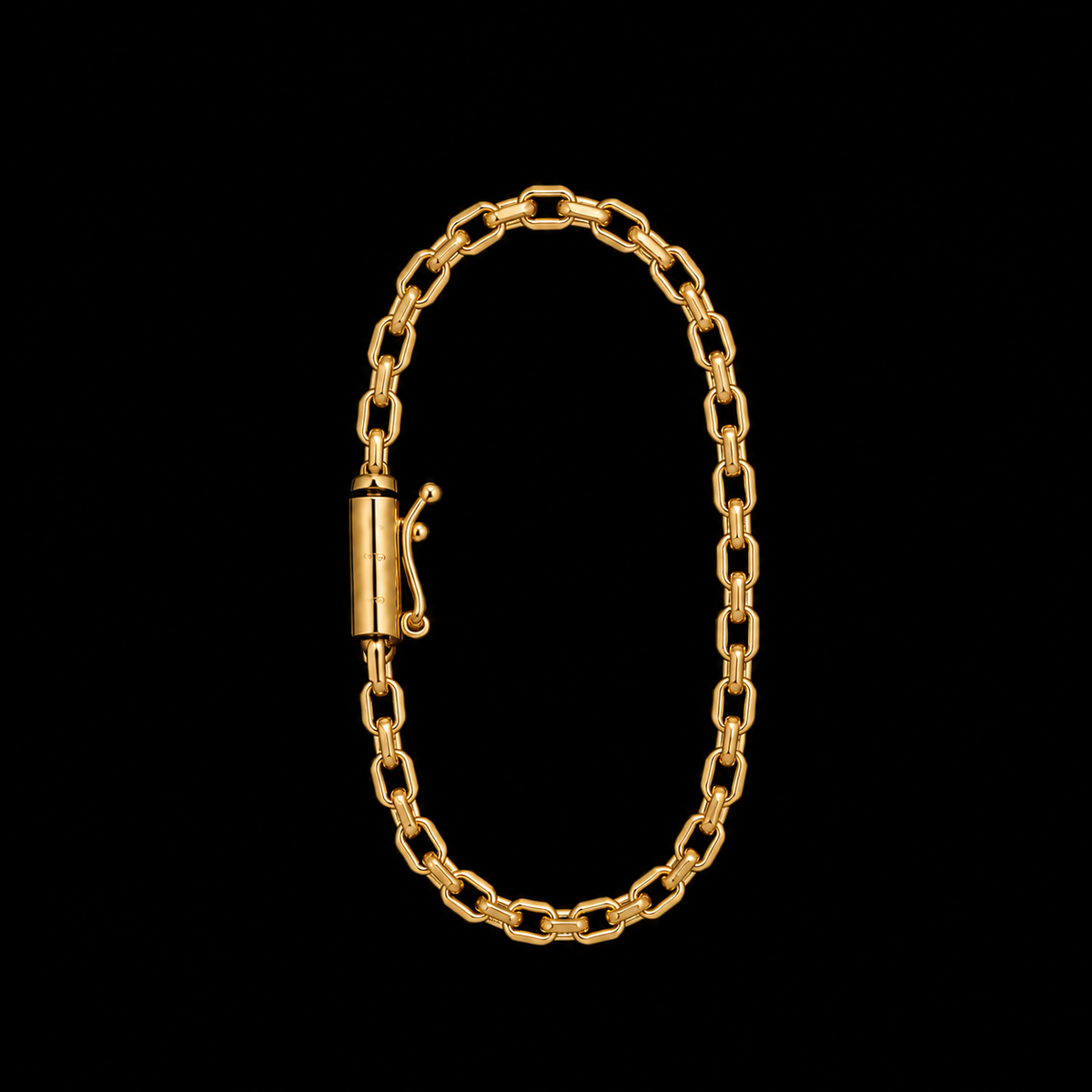 Corrente + Pulseira Cadeado 3mm - Banhado a Ouro 18K