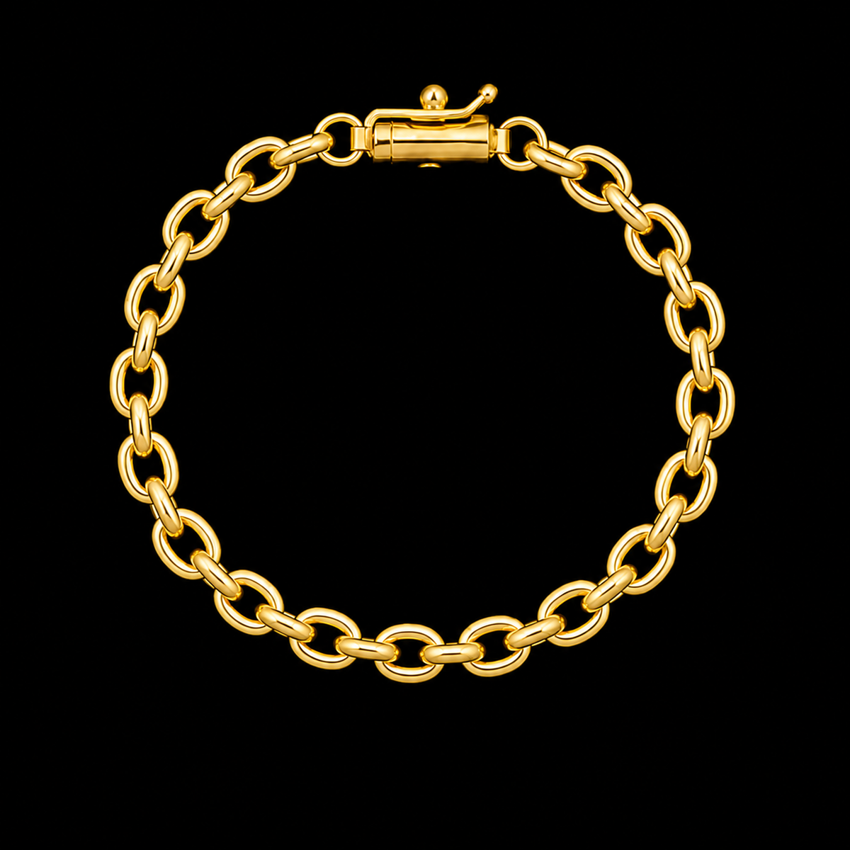 Pulseira Cadeado 5mm - Banhado a Ouro 18K
