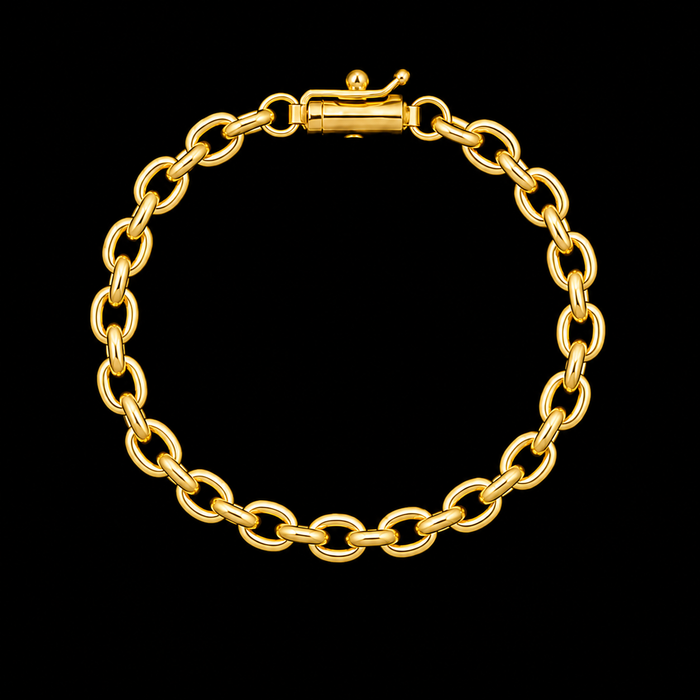 Pulseira Cadeado 5mm - Banhado a Ouro 18K