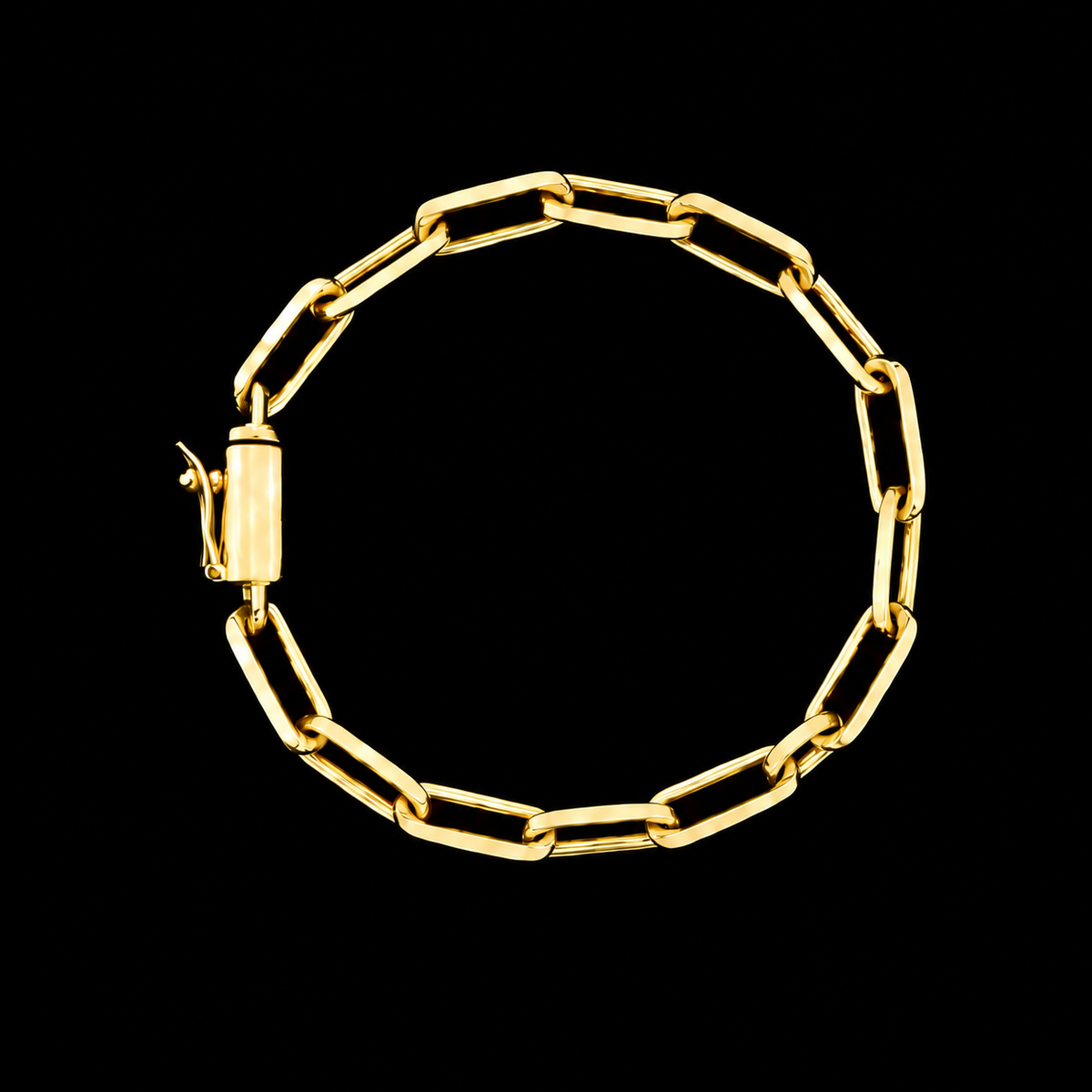 Pulseira Cadeado Longo 6mm Banhado a Ouro 18K