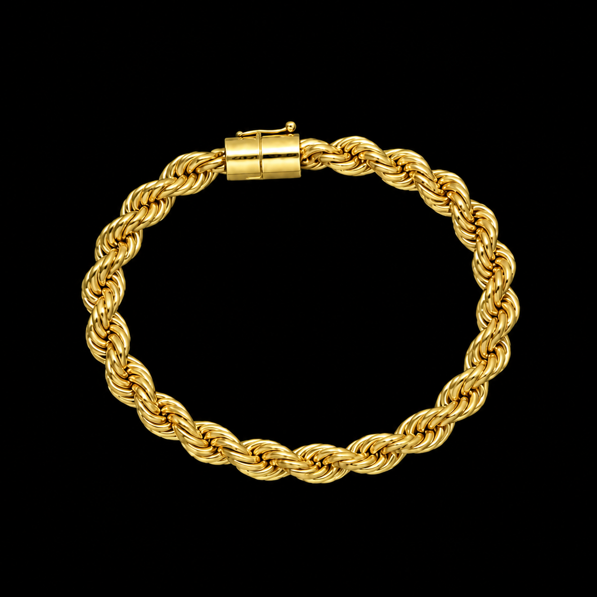 Pulseira Corda 12mm - Banhado a Ouro 18K