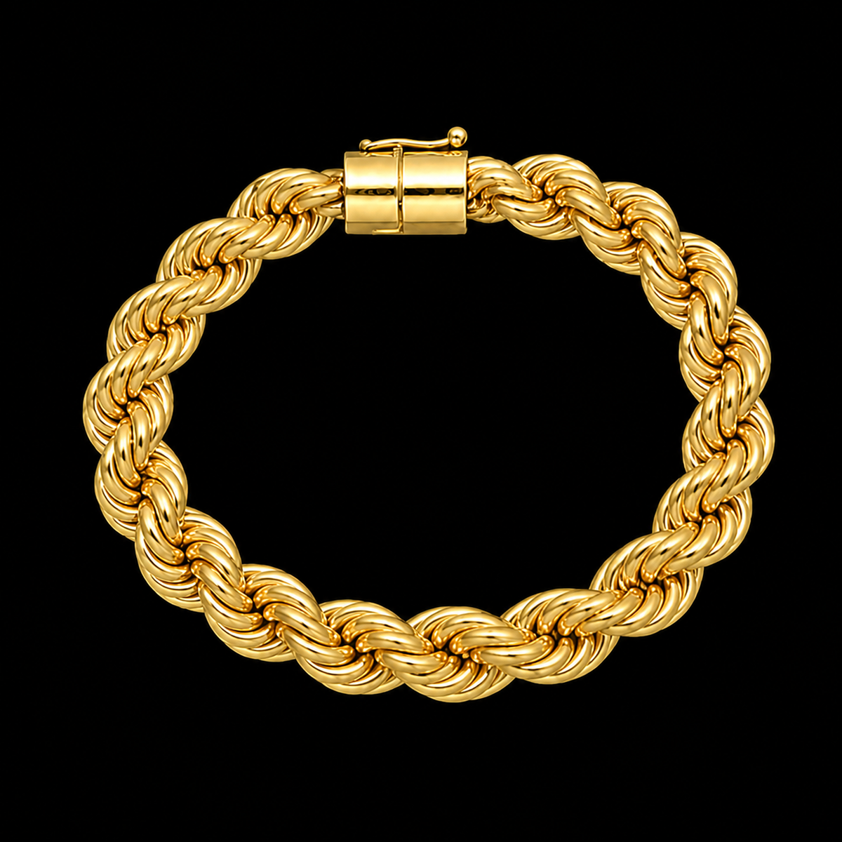 Pulseira Corda 15mm - Banhado a Ouro 18K