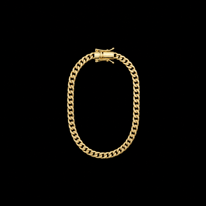 Pulseira Cubana 4mm - Banhada a Ouro 18K