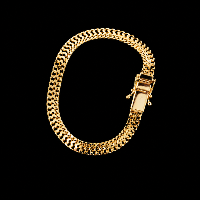 Pulseira Grumet Duplo 6mm - Banhado a Ouro 18K