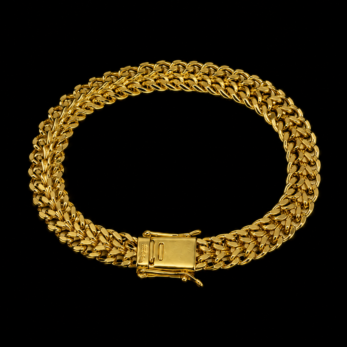 Pulseira Grumet Duplo 8mm - Banhado a Ouro 18K