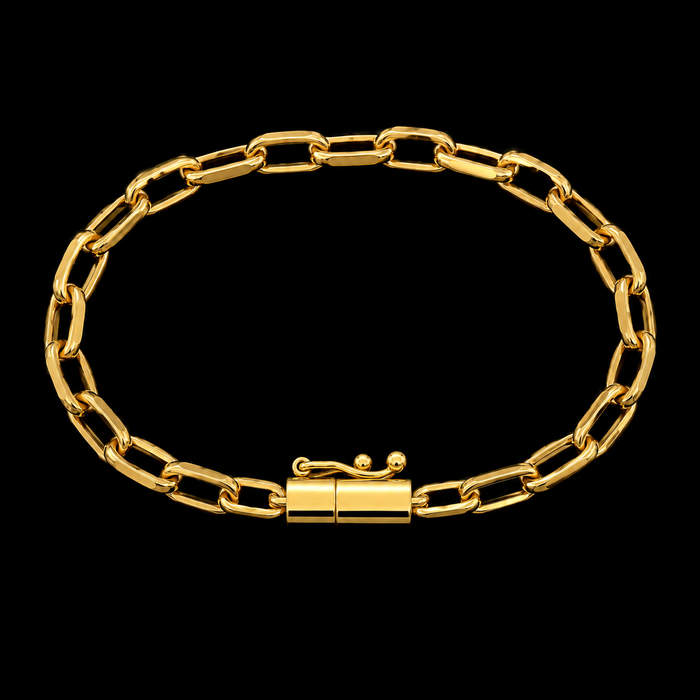 Pulseira Meia Cana 4mm - Banhado a Ouro 18K
