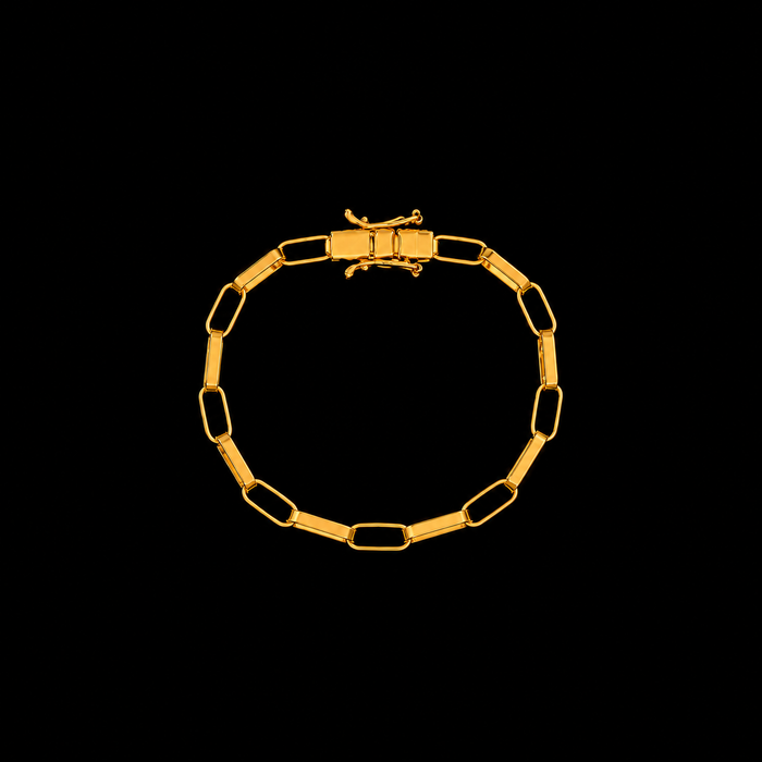 Pulseira Meia Cana 4mm - Banhado a Ouro 18K