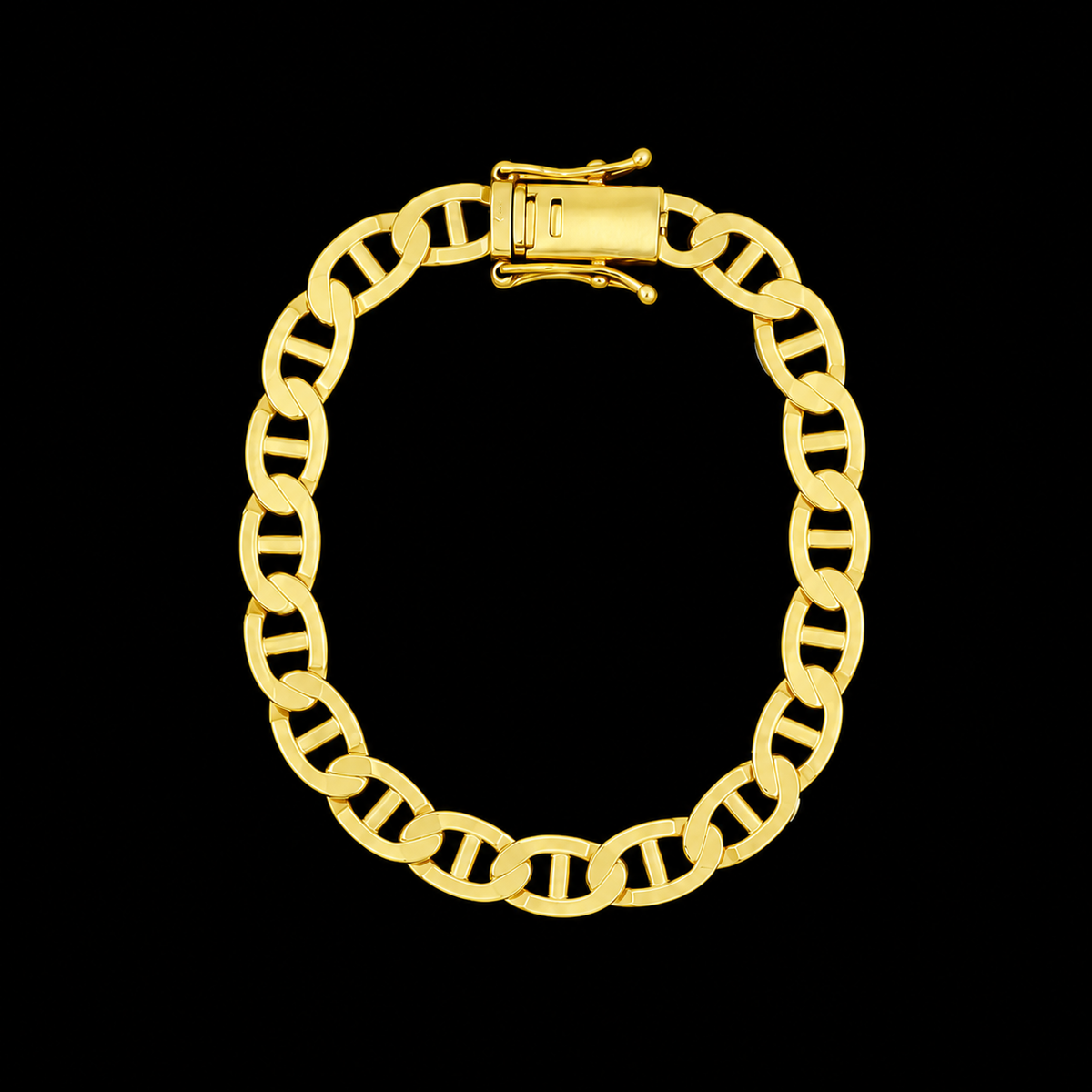 Corrente + Pulseira Piastrine 6mm - Banhado a Ouro 18K