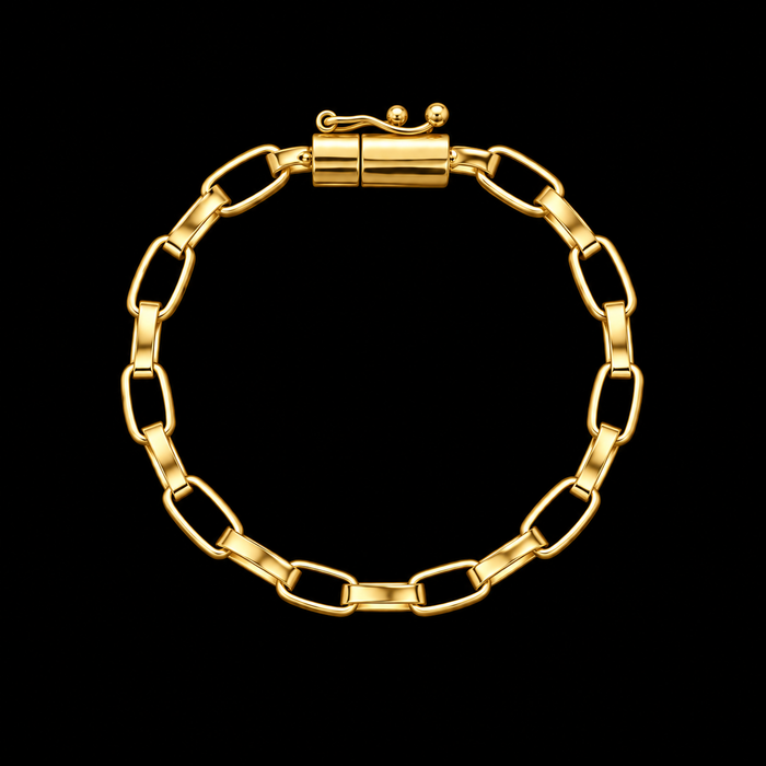 Corrente + Pulseira Tijolinho 6mm - Banhado a Ouro 18K