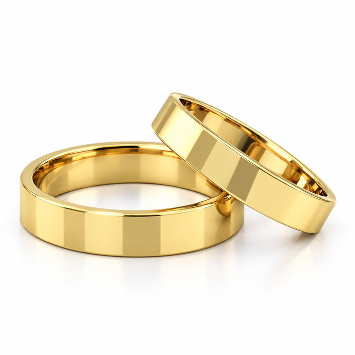 Alianças Casamento Ouro 18K - 3mm Quadrada Polida