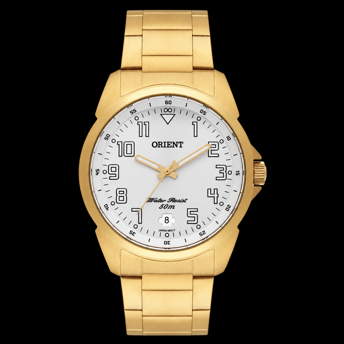 Relógio Orient Masculino Quadrado Dourado