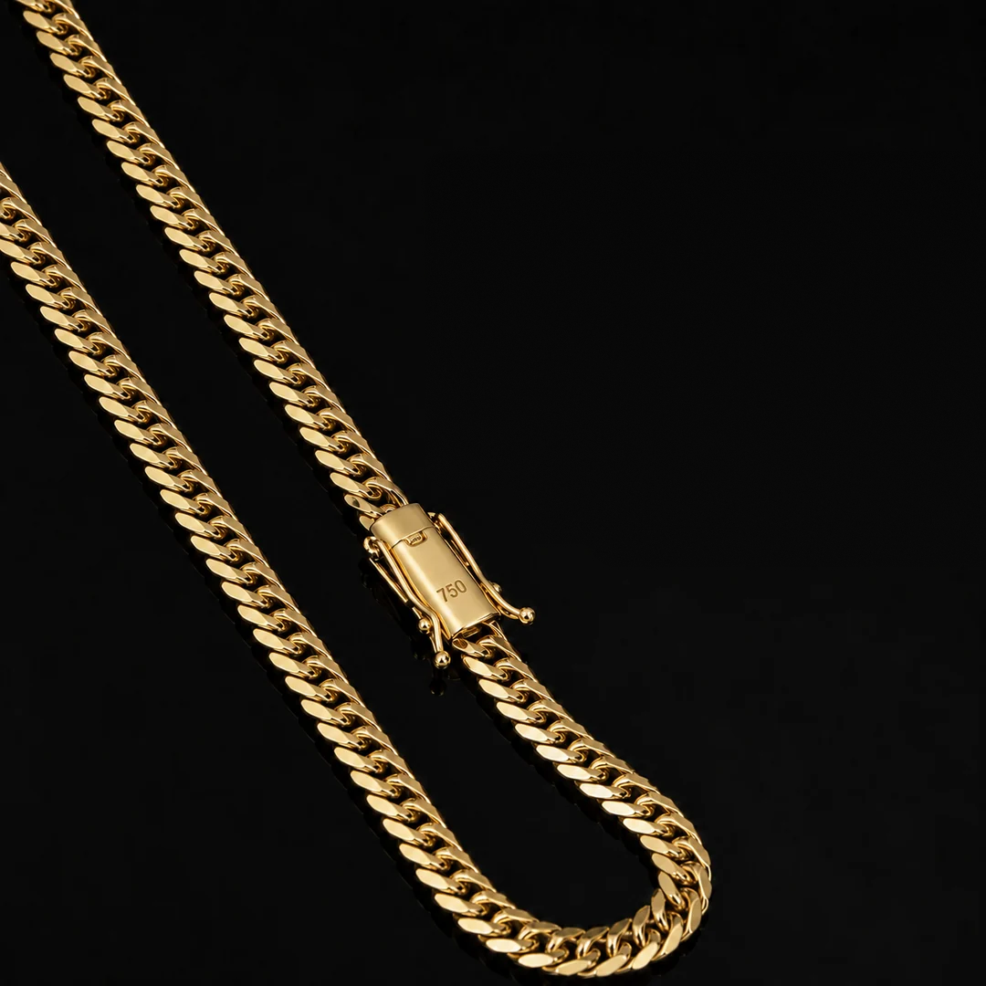 Corrente Cubana 7mm - Banhada a Ouro 18K