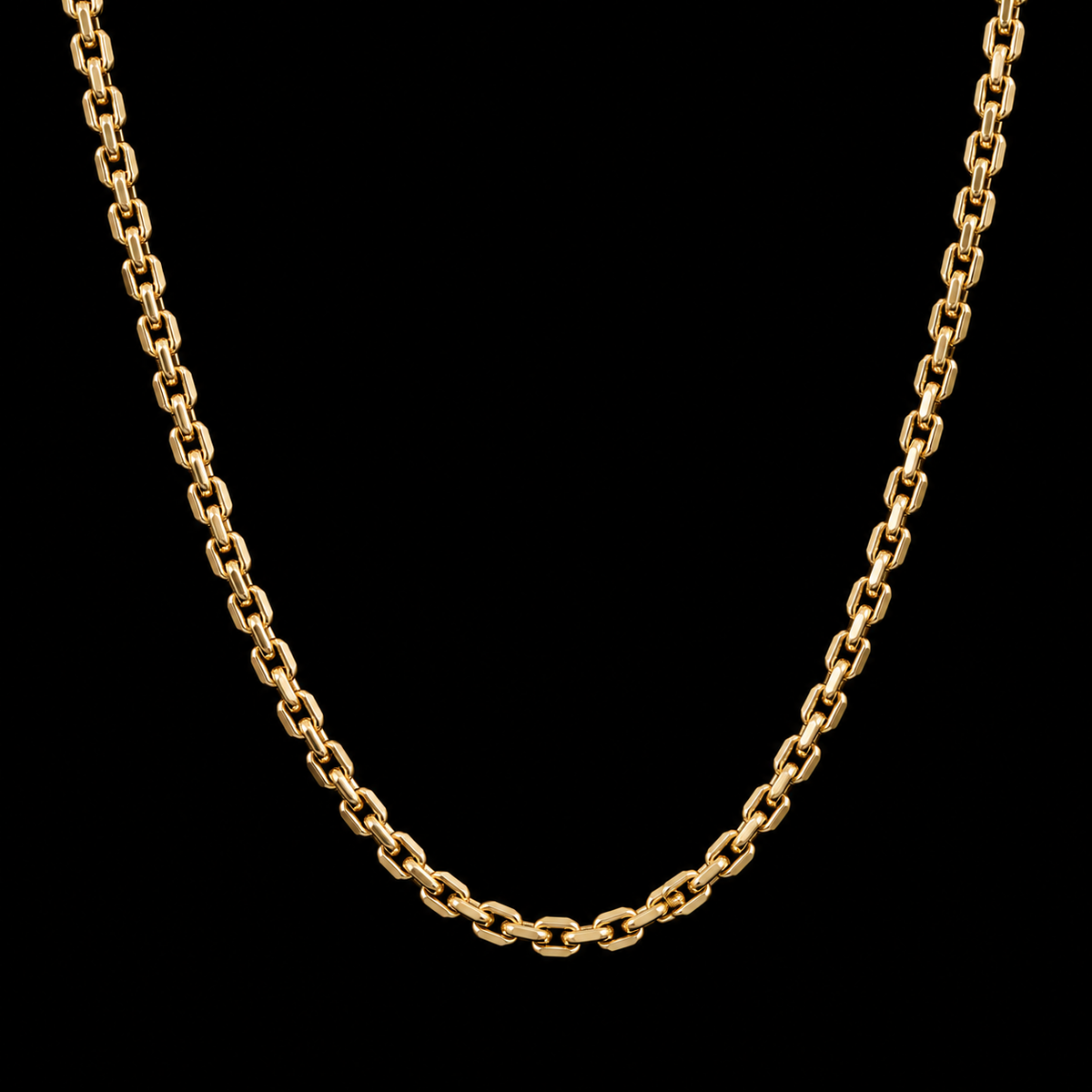 Corrente Cadeado 6mm - Banhada a Ouro 18k