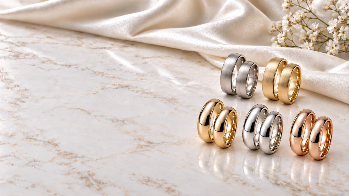 Alianças de prata, ouro amarelo, branco e rosé 18k