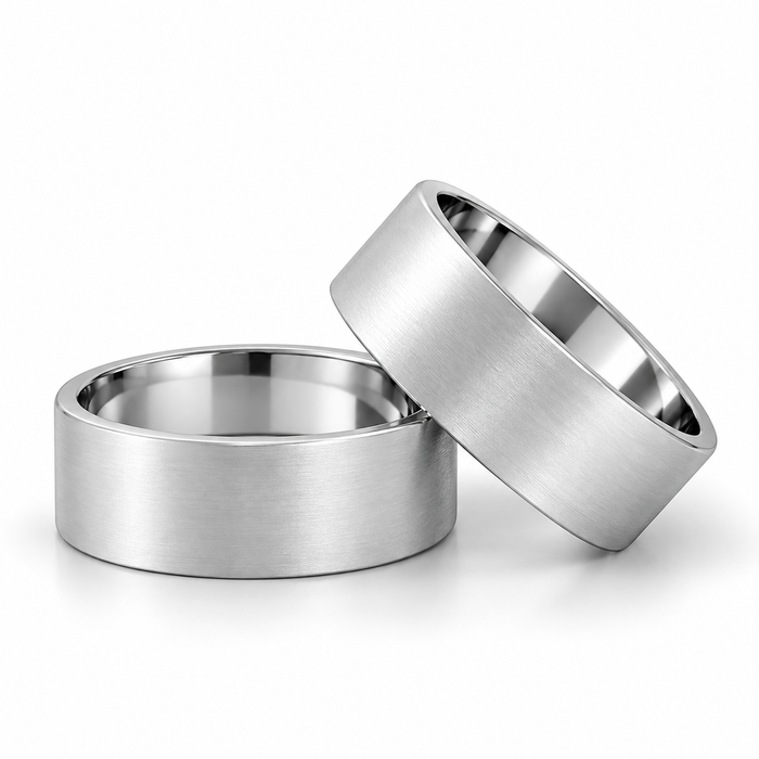 Alianças Namoro Prata 925 - 10mm Reta Fosca