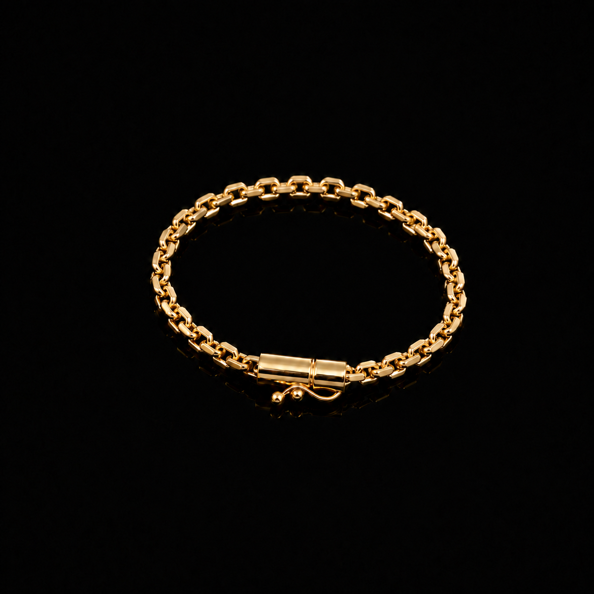 Pulseira Cadeado 4mm - Banhado a Ouro 18K