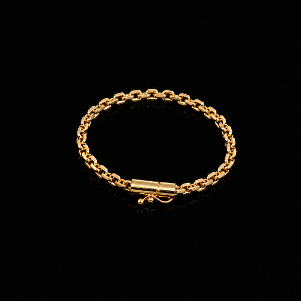 Pulseira Cadeado 4mm - Banhado a Ouro 18K