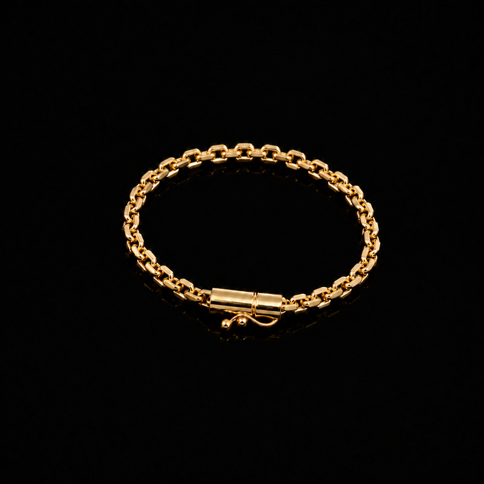 Pulseira Cadeado 4mm - Banhado a Ouro 18K